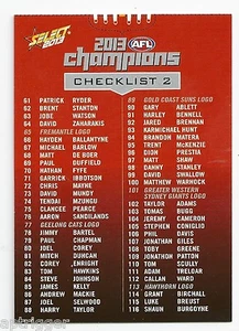 2013 Champions (2) CHECK LIST 2 - Picture 1 of 1