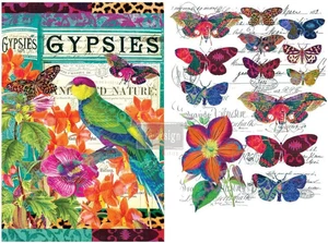 Redesign Décor Transfers® Boho Bird Butterfly 24"X35", decalcomanie da parete fai da te carta da parati - Foto 1 di 6