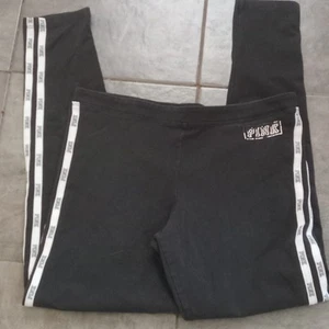 PINK Victoria's Secret LEGGINGS YOGA PANTS Womens Black White Stretch SZ M - Picture 1 of 2