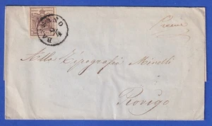 Lombardei-Venetien Wappen 30 C Mi.-Nr. 4Xb auf Brief O BASSANO nach Rovigo - Bild 1 von 2
