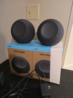 Lot Of 2 Amazon Alexa Echo Studio Newest Model - Image 1 of 4