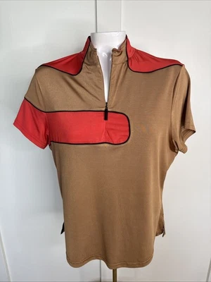 Polo de golf Jamie Sadock talla L rojo bronce 1/4 cremallera manga corta poliéster Foto 1 de 4