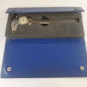 HELIOS 6" DIAL CALIPER With Case .001" STAINLESS STEEL White Face Germany - Picture 1 of 21