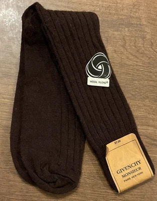 Givenchy Monsieur середины икры шерсти смесь платье носки подходит 10-13 коричневый новый с Ярлыками - Изображение 1 из 4