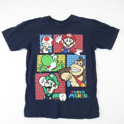 Super Mario Nintendo T-Shirt Boys Size M (7/8) 2013 Blue Graphic Tee - Image 1 of 4