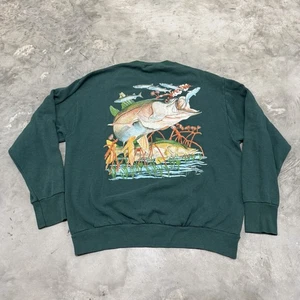 Vintage Guy Harvey Herren Snook Wandbild Fisch Pullover Sweater Sweatshirt Größe Large - Bild 1 von 6