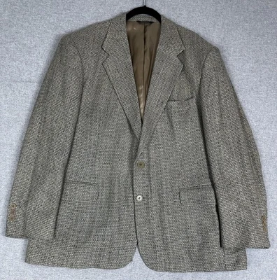 Blazer Vintage Norm Thompson Para Hombres 44R Marrón Tweed Abrigo Deportivo Hecho en EE. UU. Años 90 Foto 1 de 4