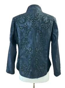 REBA Damen Kunstleder Nieten Jacke Gr. L schwarz Western Rock Biker Gothic - Bild 1 von 10