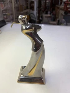 Porcelain Figurine by Galos Platinum & Gold Finish, Vintage, Golfer (SAM) - Picture 1 of 16
