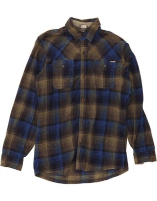 EDDIE BAUER Mens Flannel Shirt Medium Brown Check Polyester DF79 - Image 1 of 3