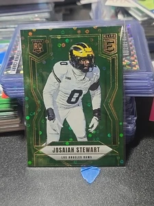 2025 Donruss Elite Josiah Stewart Green Disco RC Michigan Wolverines Rams Rookie - Bild 1 von 2