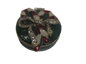 Vintage Monet Magnet Schmuck Schmuck Pillendose Zuckerstange Strass Weihnachten - Bild 1 von 11