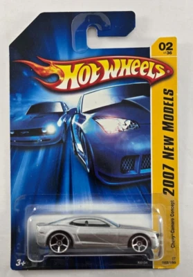 2007 Hot Wheels New Models - Chevy Camaro Concept Car - Silver - 2/36 - NIP - Image 1 of 4