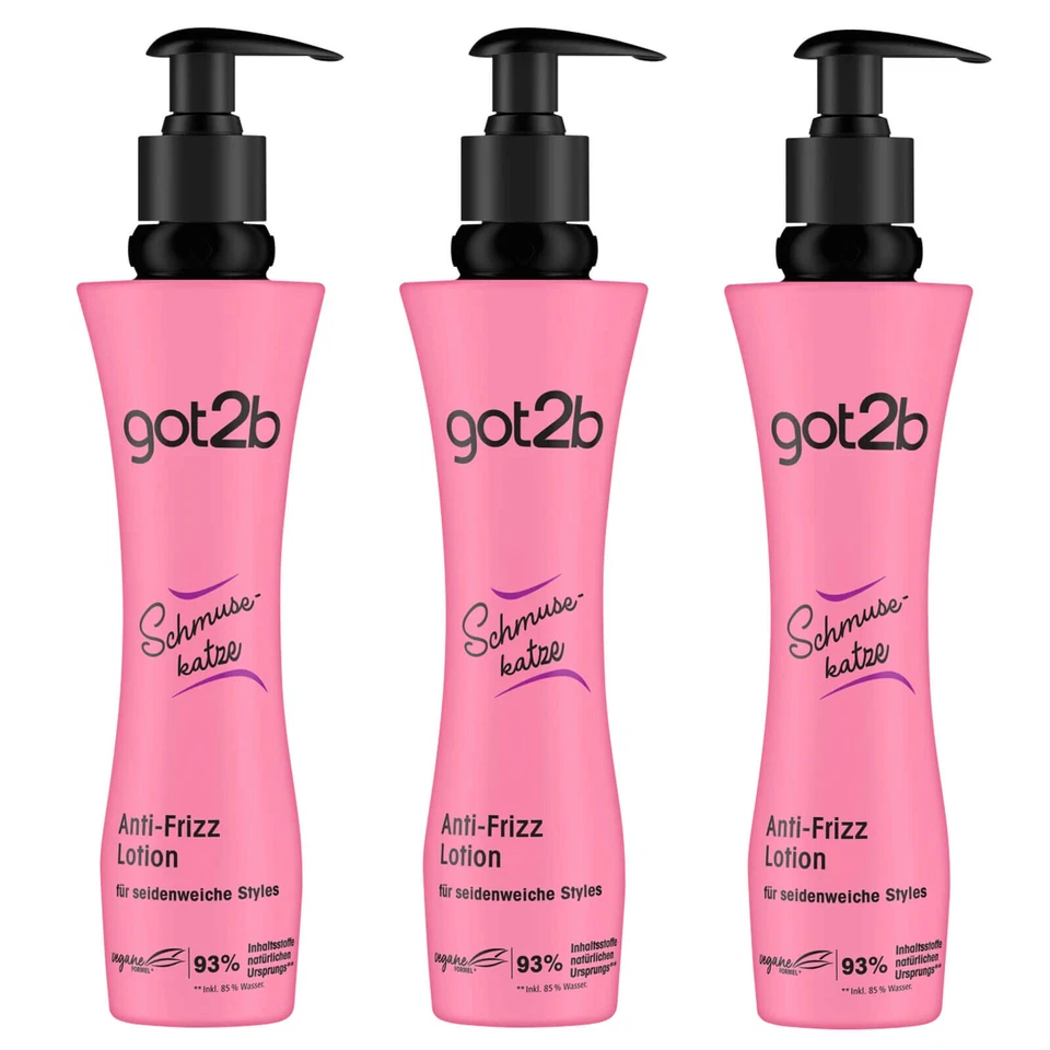 3x 200ml got2b Schmusekatze Anti - Frizz Lotion für seidenweiche Styles - Bild 1 von 3