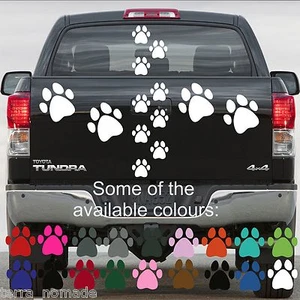 28 PFOTEN DRUCK AUFKLEBER viele Farben Auto Wandaufkleber Aufkleber Grafik Katze Hund - Bild 1 von 2