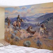 Póster artístico de tela retro de vaquero occidental extra grande para tapiz extra grande para hombre