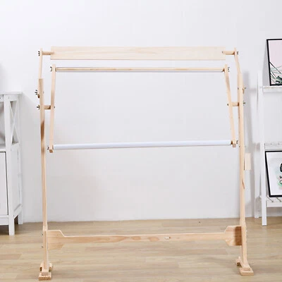 Needlework Adjustable Embroidery Stand Wooden Frame Cross Stitch Floor Stand - Image 1 of 4