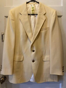 1970’s GOLDEN BEAR YELLOW DOUBLE KNIT JACK NICKLAUS HART SCHAFFNER MARX BLAZER - Picture 1 of 14