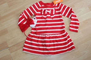 NWT GIRLS GYMBOREE SZ 3T RED STRIPED DRESS, HEADBAND - Picture 1 of 4