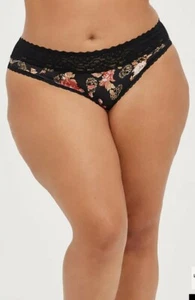 Neu mit Etikett Torrid Übergröße 1 1X 14/16 ZWEITE HAUT TANGA HÖSCHEN GEBLÜMT LEOPARD TOTENKOPF - Bild 1 von 3