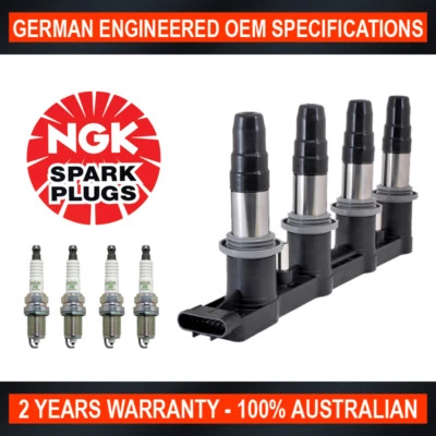 Ignition Coil Pack & 4x NGK Spark Plugs for Holden Cruze JG JH 2009-2012 1.8L - Image 1 of 4