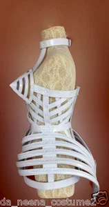 DaNeeNa T029A Copy Cone Bra Pointy Cage Tail Leather Madonna Costume XS-XL - Picture 1 of 4