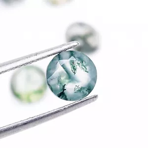 100% echter Moosachat lose Brillantschliff runde Form Heil Edelstein 6x6 mm - Bild 1 von 4