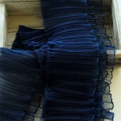 2m 3 Layers Pleated Mesh Edging Fabric Lace Trim Frill Lolita Dress DIY Sew Chic - Image 1 of 4