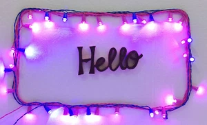 Hello Standing Wooden Table Sign Plate Handmade Cutout Decoration Collection - Picture 1 of 7