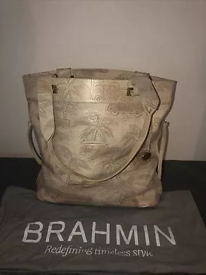 Brahmin Copa Cabana Antique Cars Palm Trees Satchel Tote Bag - Imagem 1 de 4
