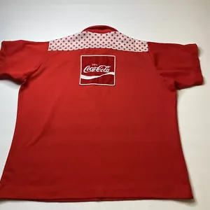 Vintage King Louie Coca~Cola Coke Large 70s Knit Bowling Shirt Dagger Collar USA - Picture 1 of 9