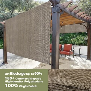 90%UV Block Permeable Canopy Replacement Pergola Shade Cover w/Rod Pocket Walnut - Picture 1 of 7