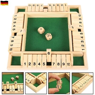 Würfelspiel Klappenspiel Brettspiel Gesellschaftsspiel für Shut the Box- - Bild 1 von 4