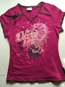 NWT Disney the Cheetah Girls Short Sleeve SS Shirt Pink & Brown Top Large 14 16 - Picture 1 of 2