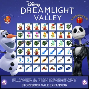 Disney Dreamlight Valley ๐ Flower & Fish - Storybook Vale + Bonus Gift๐ - Picture 1 of 7