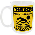SWIMMING MUG A FUNNY CAUTION GIFT CUP TALKING POOL SWIM STYLE TRUNKS GOGGLES CAP