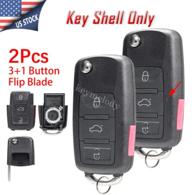 2 Carcasa de repuesto para llavero remoto para VW Golf GTI EOS Beetle Jetta Passat Foto 1 de 4