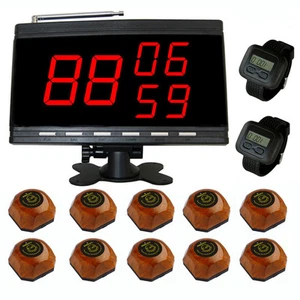 Sistemas de localizador de llamadas de cine inalámbrico SINGCALL 10 campanas 2 relojes 1 receptor - Imagen 1 de 12