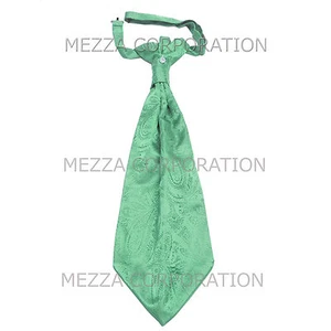 Neue Vesuvio Napoli Herren Polyester Ascot Krawatte Krawatte Paisley Party Aqua Grün - Bild 1 von 1