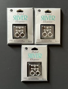 3 Packs Cousin Silver Plate Elegance Twist Accent Toggle (2pc Per Pack) #2950267 - Picture 1 of 4