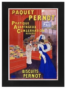AV62 Vintage 1905 Französische Pernot Kekse Werbung Gerahmtes Poster A3/A4 - Bild 1 von 1