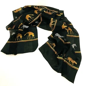 Symphony Schal Halstuch schwarz Dschungel Giraffe Zebra Gepard Leopard Safari Tiere - Bild 1 von 8