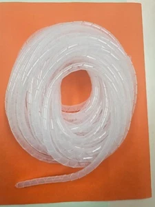1/4" (6mm) Diameter x 50 ft long Spiral Cable protective wrap sheath 20mil white - Picture 1 of 3