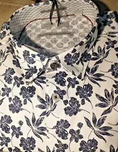 NWT Ted Baker men's size 5(XL) short sleeve button down shirt,Abstract Floral Ar - Picture 1 of 17