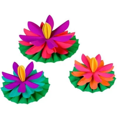 Lotus Paper Flowers 3 Per Pack Centerpiece Decoration Home Decor... - Image 1 of 3