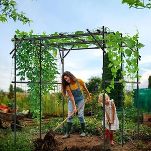 Garden Arch Trellis for Climbing Plants, 79'' Lx79''Wx79'' H Arch Arbor Trellis - Picture 1 of 9