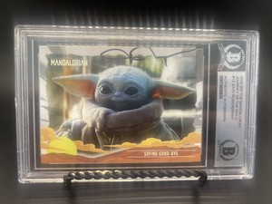 JOHN ROSENGRANT SIGNED 2020 TOPPS MANDALORIAN BABY  YODA CARD BAS  #13