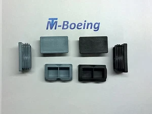 Lamellenstopfen Endkappen Stopfen Gleiter f. Rechteck-Rohr 50x30 grau + schwarz - Bild 1 von 4