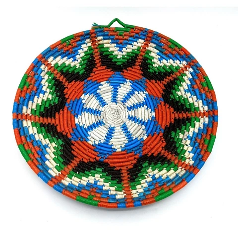 Anthropologie Southwest Adobo Harvest Basket Tray Bohemian LARGE 14" Handmade Cover