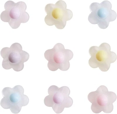 100x Transparent Acrylic Frosted Flower Loose Spacer Beads for Jewelry Making - Image 1 of 4